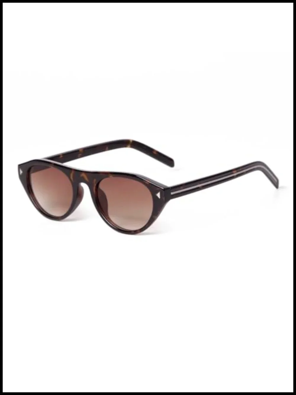 Retro Oval Cat Eye Sunglasses Lightweight Plastic Frame UV Protection